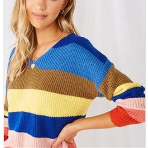 Ribbed colorblok sweater